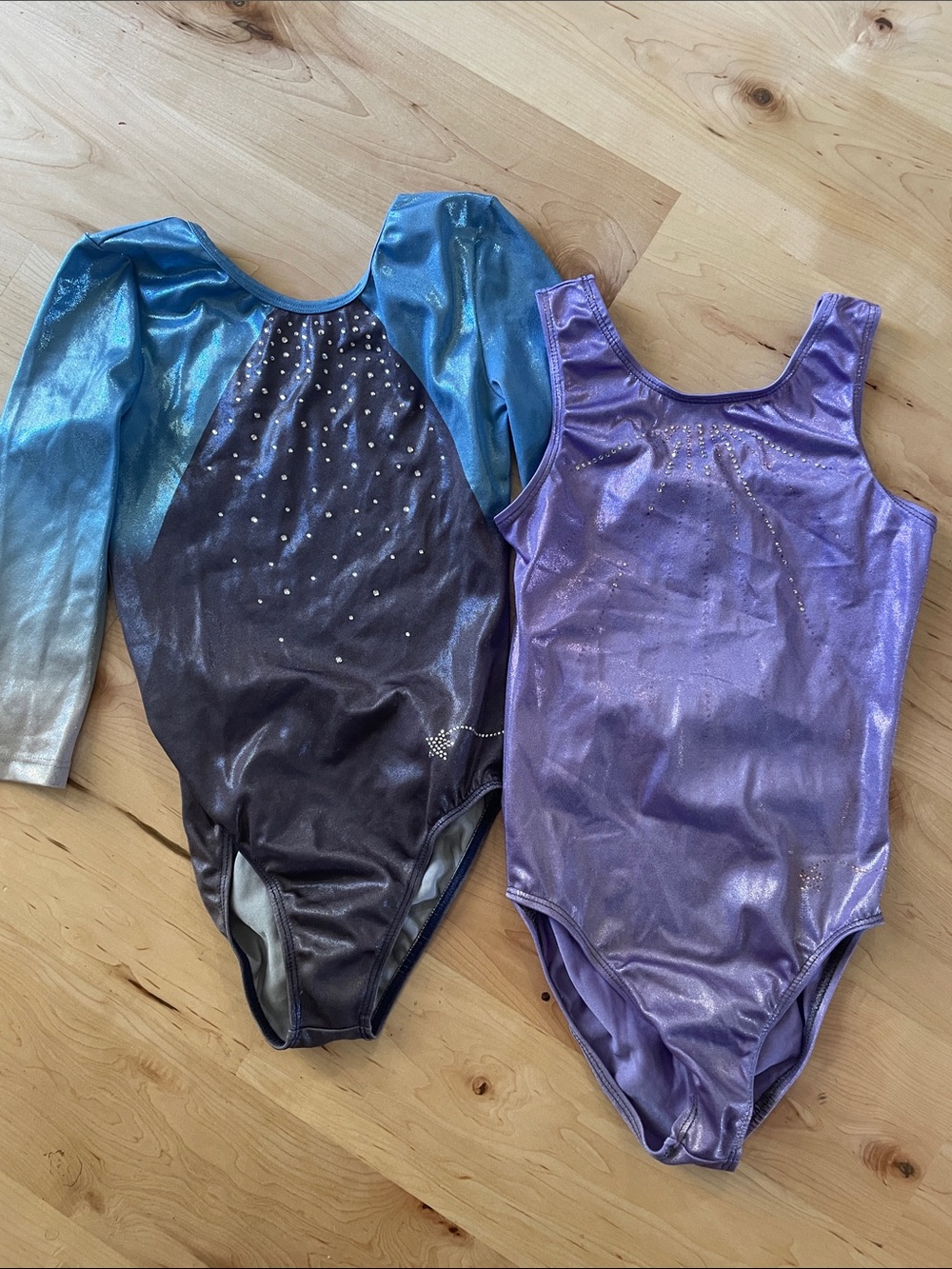 Destira Gymnastics Leotard Bundle Size CL (Child Large) - Rhinestone Set of 2